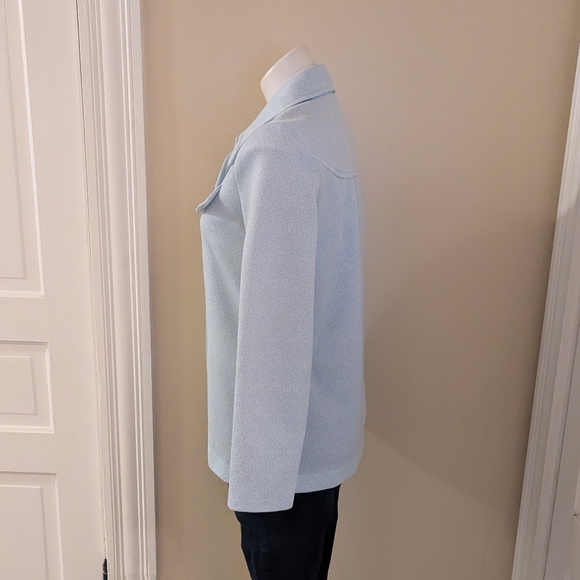 Vintage pale blue 70s button down top size M - Picture 2 of 6